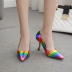 rainbow color Shallow mouth pointed toe high-heeled shoes NSGXL125456