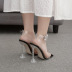 transparent one-word belt diamond high heel sandals NSGXL125462