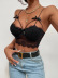 lace wrap chest backless slim fishbone black vest NSMDN125480