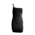 single sling short backless wrap chest slim solid color dress NSBCG125498