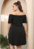 plus size one-word collar hollow short-sleeved solid color dress NSOY125560