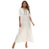 embroidery waist short-sleeved ethnic style long dress NSOY125579