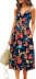 Printed Sling V-Neck Loose Pocket Beach Long Dress NSHFC125583
