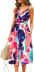 Printed Sling V-Neck Loose Pocket Beach Long Dress NSHFC125583