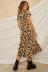 deep v-neck leopard print short-sleeved slit strap dress NSHFC125619