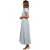 deep v-neck elastic strap printing dress NSHFC125630