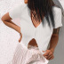 solid color slim short-sleeved single-breasted crop cardigan NSFH125714