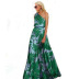 leaf printing single shoulder stitching dress NSFH125724