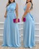 solid color high waist backless suspender dress NSFH125735