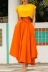 solid color large swing skirt with belt NSFH125741