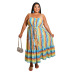 vestido lencero con rayas de colores del arcoíris de talla grande NSFH125748