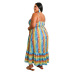plus size rainbow striped color slip dress NSFH125748