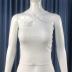 solid color halter irregular slim fit cropped thread short vest NSZXS125760