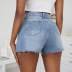 high waist slit denim shorts NSWL125837