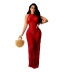 solid color knitted sleeveless backless beach dress NSTRS125846