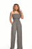 solid color one-word neck wrap chest wide leg jumpsuit NSTRS125849