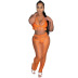 hollow knitted beach top and pants set NSTRS125857