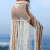 bohemian style hand crochet hollow long fringed knitted sheath skirt  NSCYG125872