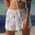 falda de playa de vaina con tirantes huecos y gancho de mano de color sólido NSCYG125875