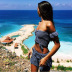 falda de playa de vaina con tirantes huecos y gancho de mano de color sólido NSCYG125875