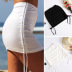 Solid Color drawstring Strap A-line Skirt NSCYG125901