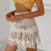 solid color crochet hollow short skirt NSCYG125902