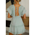 deep v-neck backless lace-up slim solid color dress NSFH130398