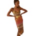 print lace-up slim backless sling dress NSFH130401