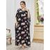 plus size short-sleeved loose Tassels long floral nightgown Loungewear-Can be worn outside NSWFC130409
