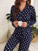 long-sleeved lapel loose stars print toop trouser Loungewear-Can be worn outside NSWFC130418