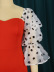 Square neck see-through yarn puff sleeves slim stitching prom dress NSKNE130425