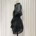 Vestido transparente con manga de lunares Camisola inferior Conjunto de dos piezas NSKNE130429