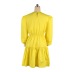 Round neck lantern sleeves elastic waist ruffled large skirt dress NSKNE130437