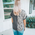 short-sleeved round neck loose leopard print t-shirt NSSI130439