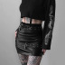 gothic style double belt PU leather sheath skirt NSGYB130467