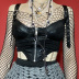 gothic style deep V-neck zipper shoulder buckle camisole NSGYB130468