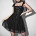 vestido corto sin espalda de color sólido de estilo gótico NSGYB130472
