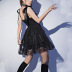 gothic style solid color backless short slip dress NSGYB130472