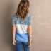stitching short-sleeved v neck leopard print t-shirt NSSI130480