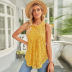 round neck sleeveless loose solid color lace vest NSSI130487