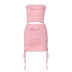 tight-fitting rhinestone decor vest drawstring pleated skirt two-piece set NSTNV130492