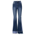 washed high-waisted stitching stretch skinny bootcut jeans NSTNV130498