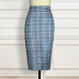 High waist plaid retro elegant elastic pencil skirt NSKNE130501