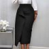 solid color High waist irregular ruffle sheath skirt NSKNE130506