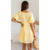 short-sleeved V-neck large swing loose solid color dress NSFH130521