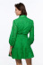 breasted solid color lapel lace-up long sleeve hollow embroidery dress NSFH130565