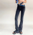 jeans acampanados delgados huecos de cintura alta elásticos con costuras NSFH130567