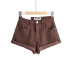 shorts de mezclilla rectos y ajustados de cintura alta en color liso NSFH130568
