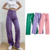 straight high-waisted wide-leg Candy-colored jeans NSFH130570