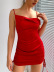slip faux silk high waist open back short dress NSDWT130575